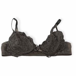 VINTAGE VICTORIA’S SECRET Women’s Black Lace Unlined Demi Bra Size 36A